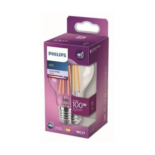 Philips LED sijalica clasic 10,5W(100W) E27 CW 4000K A60 CL ND 1PF/10 Slike
