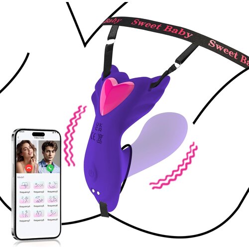 SuperLove Wearable G-Spot Panty Vibrator with Remote &amp;amp; App Purple Slike