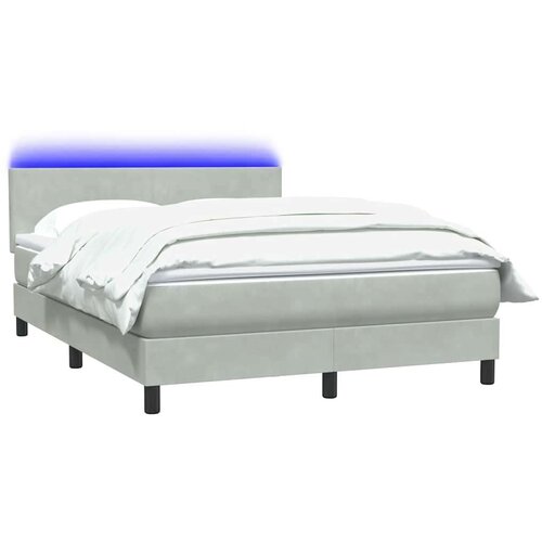vidaXL Box spring postelja z vzmetnico svetlo siva 160x210 cm žamet Cene