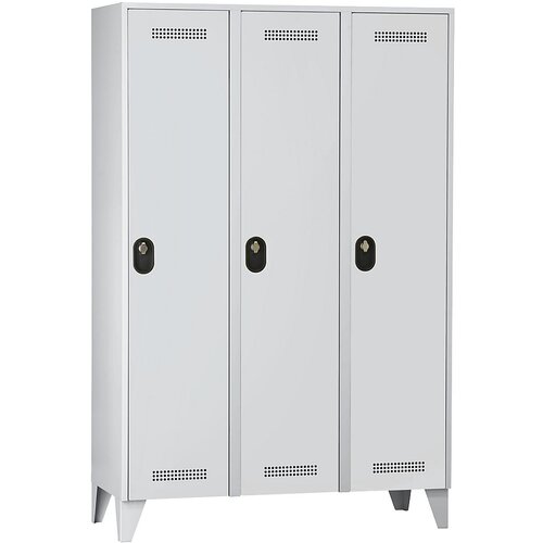 Wolf Garderobna omara, višina predelka 1700 mm, VxŠxG 1850 x 1200 x 500 mm, širina razdelka 400 mm, barva korpusa / vrat svetlo siva / svetlo siva Cene