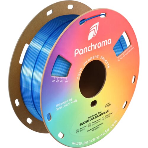 Polymaker Panchroma&amp;trade; PLA Dual Silk Beluga (Silver-Blue) - 1,75 mm / 1000 g Slike