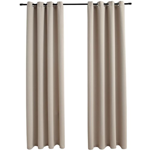 VidaXL Zatemnitvene zavese s kovinskimi obročki 2 kosa bež 140x225 cm, (20597403) Slike