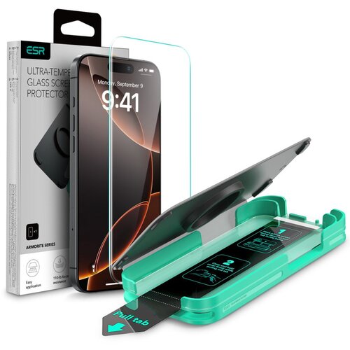 ESR ARMORITE KALJENO STEKLO ZA IPHONE 16 PRO CLEAR ZA&amp;Scaron;ČITNO, (22044055) Slike