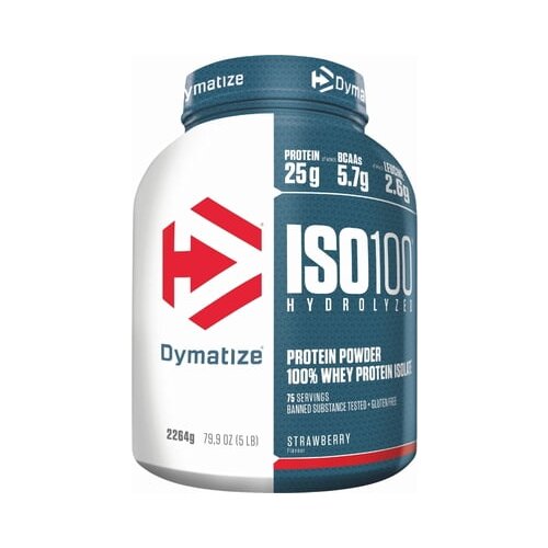 Dymatize ISO 100 Hydrolyzed Whey Protein Isolate, 2264 g - Strawberry Slike