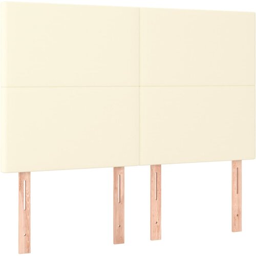  Uzglavlje krem boje 144x5x118/128 cm umjetna koža Slike