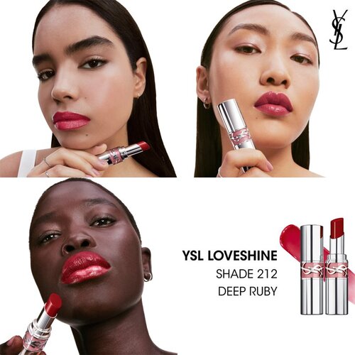 Yves Saint Laurent Loveshine Lip Oil Stick vlažilna sijoča &amp;scaron;minka za ženske 212 Deep Ruby 3,2 g Slike