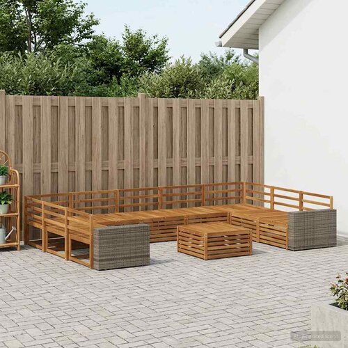  Set vanjskih sofa 10 kom. Prirodna Čvrsto drvo akacije Cijene