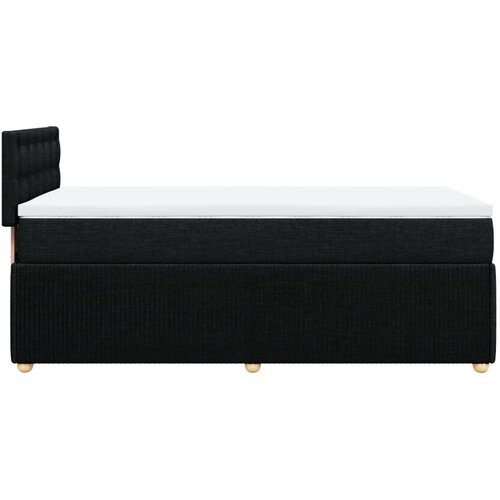 VidaXL Krevet s oprugama i madracem crni 90x200 cm od tkanine Slike