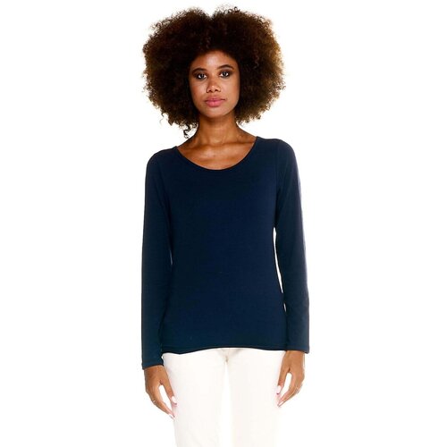 Leone 1947 Majice z dolgimi rokavi Woman T-Shirt Long Sleeves Basic Modra Cene