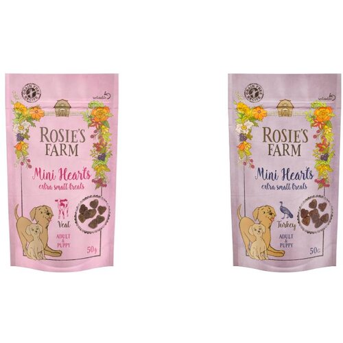 Rosie's Farm Snacks probno pakiranje - 2 x 50 g Mini Hearts Cijene