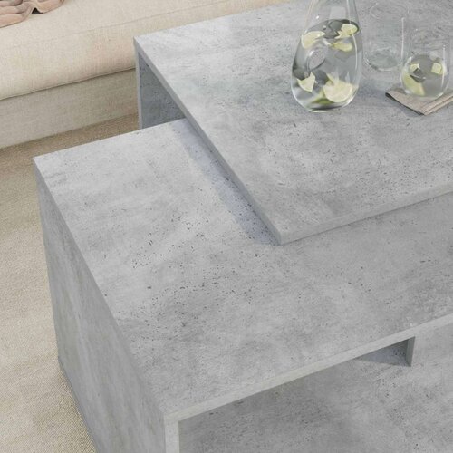  Set stolića za kavu 2 pcs Betonski sivi Konstruirano drvo Slike