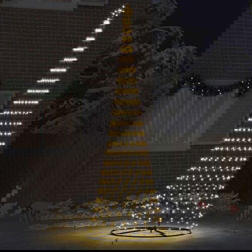 VidaXL LED božićno drvce Topla bijela 138.5 x 138.5 x 399 cm Metal Slike