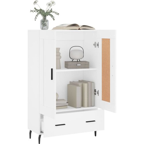  Visoka komoda bijela 69,5 x 31 x 115 cm od konstruiranog drva Slike