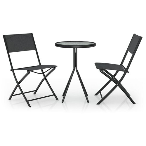 vidaXL Bistro garnitura 3-delna jeklo črna, (20672374) Cene