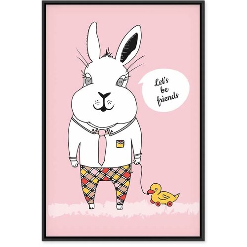  Slika - Rabbit\&amp;#039;s Friend (1 Part) Vertical 80x120 U crnom drvenom okviru Slike