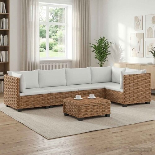  6 kom. Ratan Lounge Set s Jastucima GENDT Prirodni ratan - Prirodna Cijene