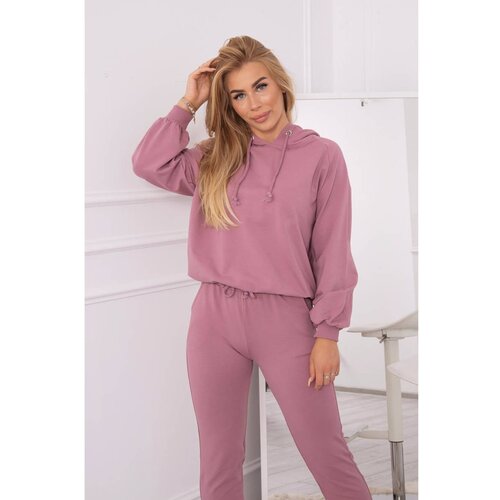 Kesi Sweatshirt set with a hood dark pink Slike