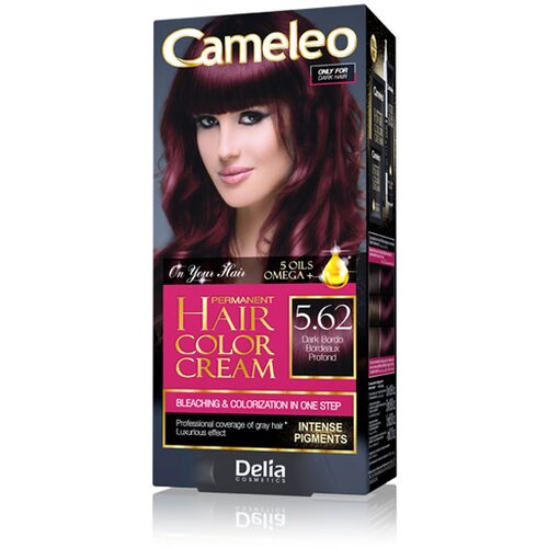 Delia Krema za trajno izbeljivanje kose CAMELEO OMEGA 5 - Tamno bordo 5.62 Slike