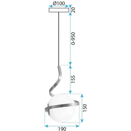 Toolight Luster od staklene kugle s spiralnim visećim svjetlom APP1733-1CP ZLATO Slike