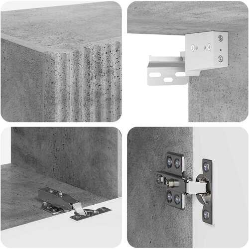  Set TV komoda 6 pcs Betonski sivi Konstruirano drvo Slike