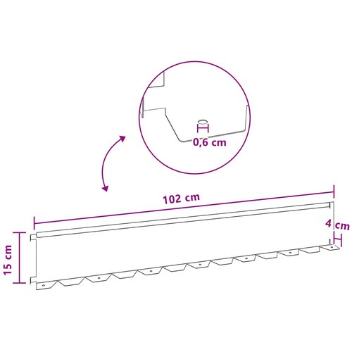  Ograda oko Travnjaka 20 pcs 102 x 15 x 4 cm Čelik Bijela Slike