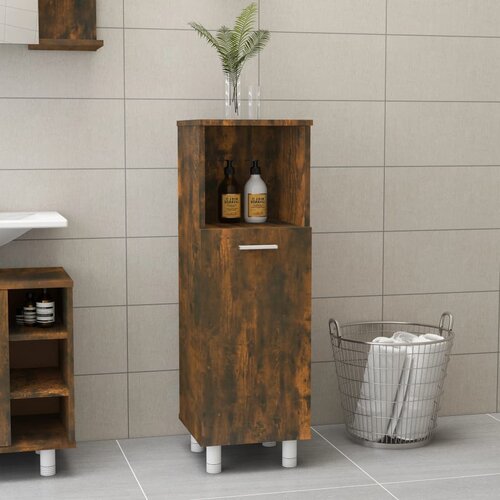 The Living Store Kopalni&amp;scaron;ka omarica dimljeni hrast 30x30x95 cm inženirski les - Kopalni&amp;scaron;ka Omarica, (21436646) Slike