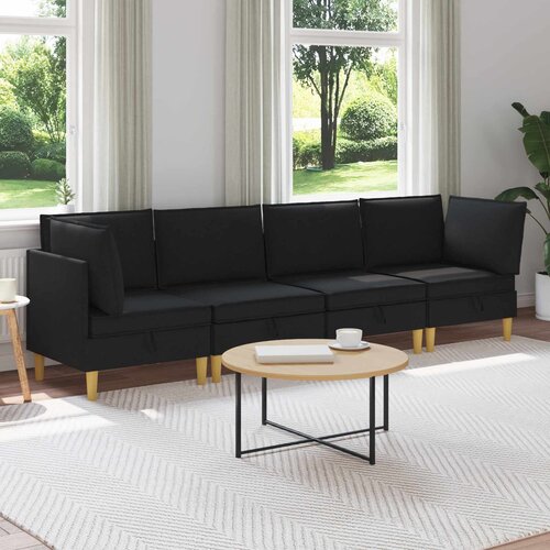  Modularni set sofe sa skladištem 4 pcs Crna Tkanina Cene
