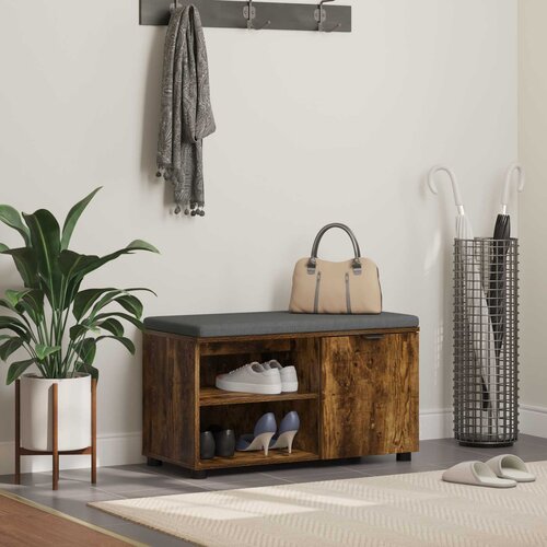  Klupa za hodnik s jastukom Dimljeni Hrast 80 x 38 x 46 cm Cijene