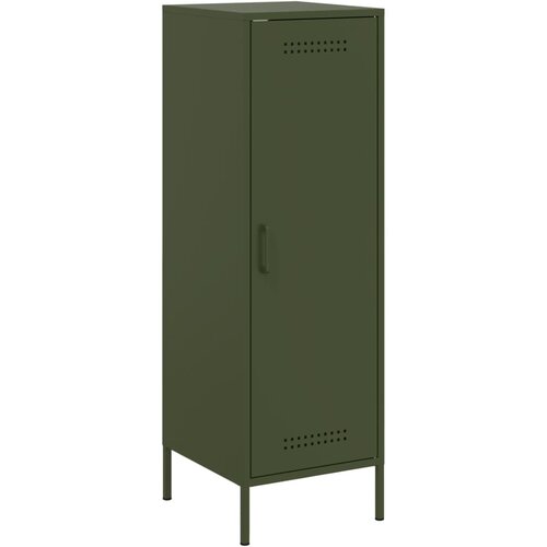 Maison Chic Visoka omara - Komoda - Predalnik olivno zelena 36x39x113 cm jeklo, (21722235) Slike