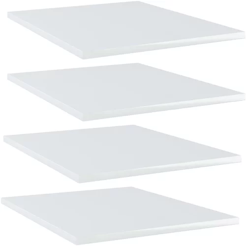 Police za knjige 4 kom visoki sjaj bijele 40x50x1,5 cm iverica