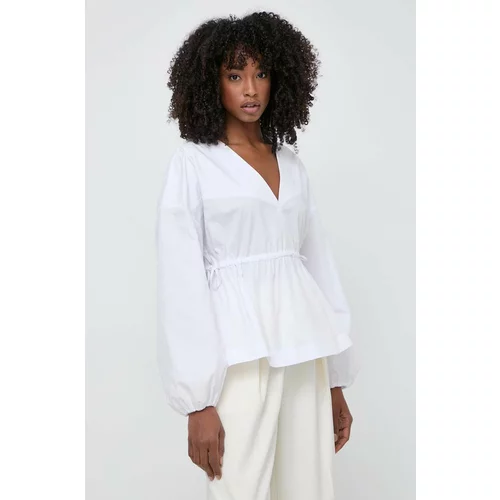 Pinko Pamučna majica za žene, boja: bijela, bez uzorka, 103733 A1XQ