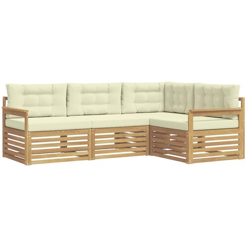 vidaXL Zunanja garnitura za sedenje 5 pcs Bela in krem Poliester, (5000282409) Cene