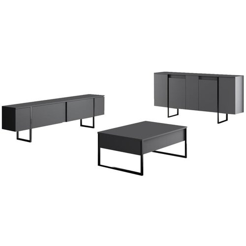 Kalune Design Luxe Komoda, Sivo-Crna Slike