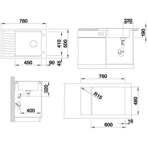 Blanco sudoper ELON XL 6 S InFino SILGRANIT TARTUFO, bez dalj. upr. Slike