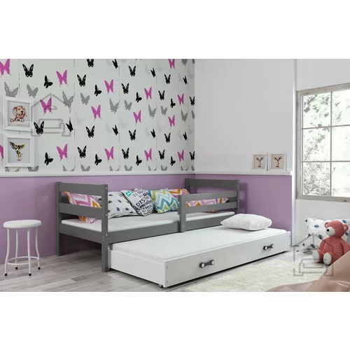 BMS Group Otroška postelja Eryk z dodatnim ležiščem - 90x200 cm - grafit/bela