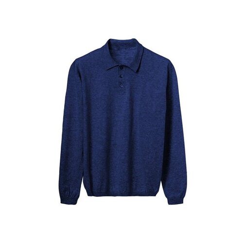 Lanaioli Polo Uomo in cotone maniche lunghe Plava Slike