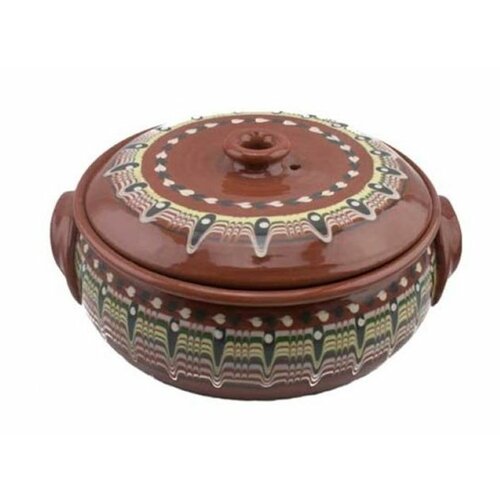Etno Keramika zemljana posuda trojan dizajn tamna đuvečara glazirana 3 l Cene