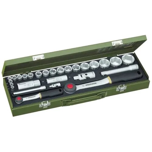  27-DELNI SET NASADNIH KLJUČEVA SA 1/2" I 1/4" ČEGRTALJKOM P23020 Cene