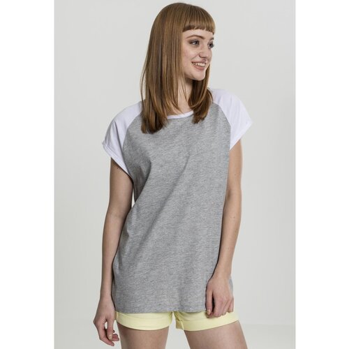 Urban Classics Ladies Contrast Raglan Tee grey/white Cene
