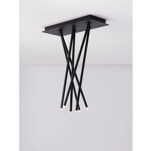 Nova Luce Mat črna aluminijasta LED stropna svetilka z upogljivo konstrukcijo 20x50 cm Stilvi &amp;ndash; Slike