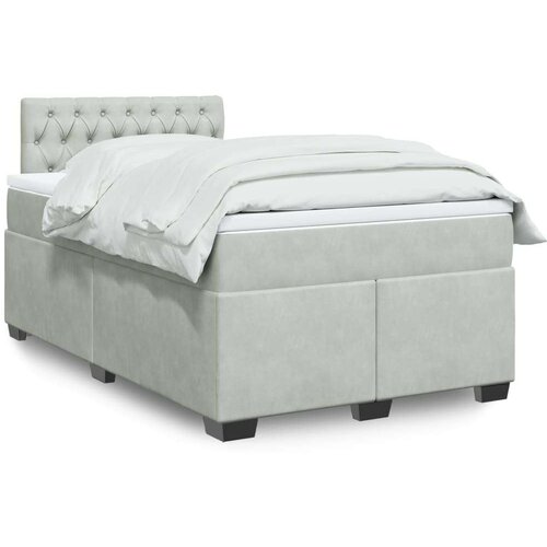 Box spring krevet s madracem svjetlosivi 120x200 cm baršunasti Cijene