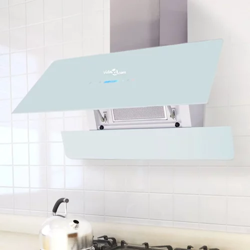 vidaXL kuhinjska napa z zaslonom na dotik bele barve 900 mm