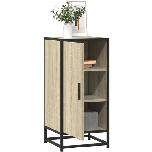 VidaXL Komoda sonoma hrast 35,5x35x76 cm inženirski les in kovina Slike