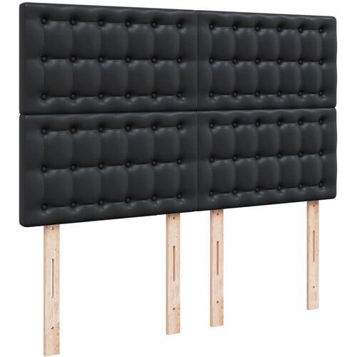  Krevet s oprugama i madracem crni 140 x 190 cm od umjetne kože Slike