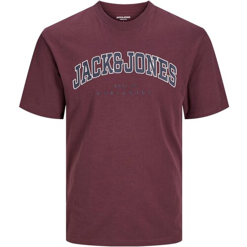 Jack & Jones Majica 'JJECALEB' marine / vinsko rdeča / bela Cene