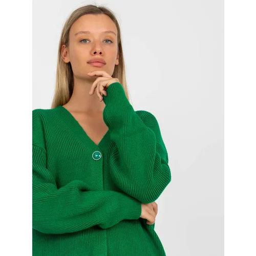 Fashionhunters Green cardigan with decorative buttons RUE PARIS