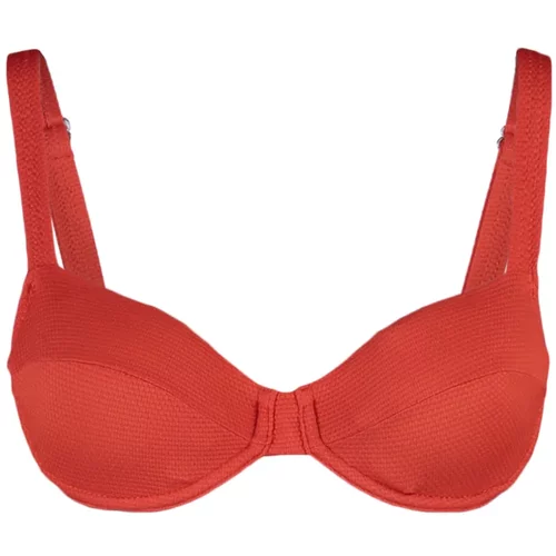 Trendyol Red Textured Balconette Bikini Top