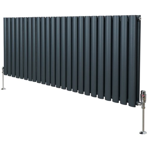 Monster ovalni stebrični radiator in ventili - 600 mm x 1440 mm - antracitno siva, (21569939) Cene