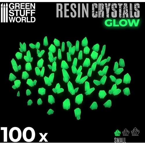 Green Stuff World Green Glow Resin Crystals Small | Svetleći zeleni smolasti kristali mali 6&ndash;12mm (100 kom) Cene