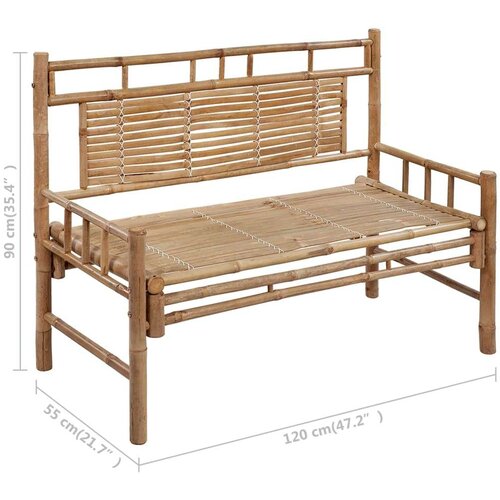  Klupa s jastukom 120 cm od bambusa Slike